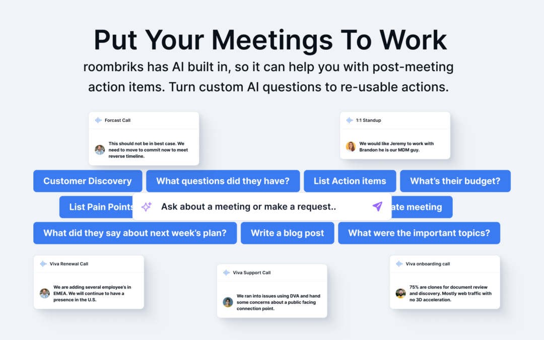 AI meeting transcription. Turn custom AI questions into re-usable actions